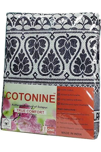 Generic Theone Solapur Chaddar Cotton Blanket, 5 X 7.5Ft, Blue, Durable