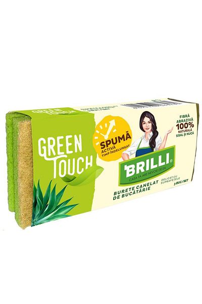 Cesiro Brilli Green Touch Grooved Sponge 3/set