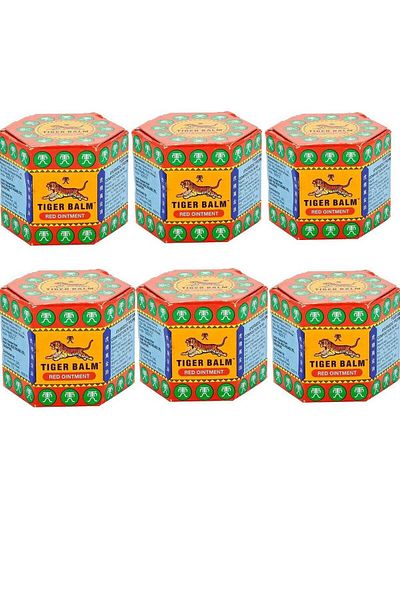 Tiger Balm مرهم عشبي قوي لتخفيف الألم 10 جرام (عبوة من 6 قطع)