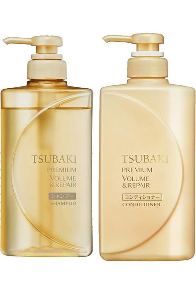 TSUBAKI Premium Repair Shampoo Bottle + Conditioner Bottle [Bulk Purchase] Set 16.9 fl oz (490 ml) x