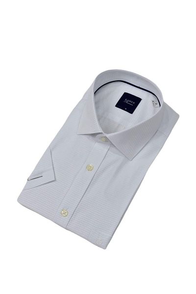 KAMER Men's Classic Dobby Short Sleeve Shirt 9398 Bgl-St04572