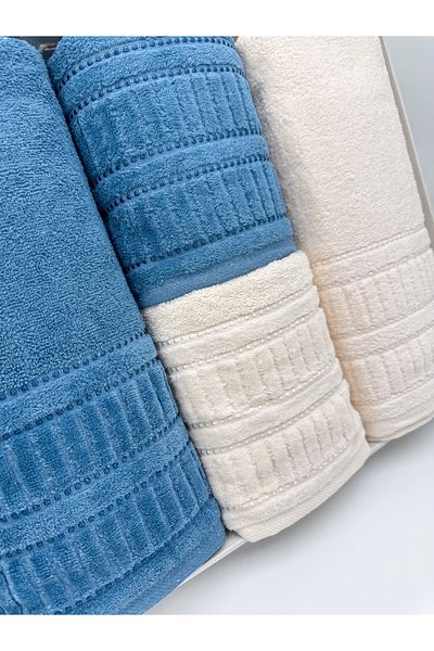 AYHANHOME 4-Piece Boxed Bath Towel Set 2 Pieces 50X90-2 Pieces 90X150