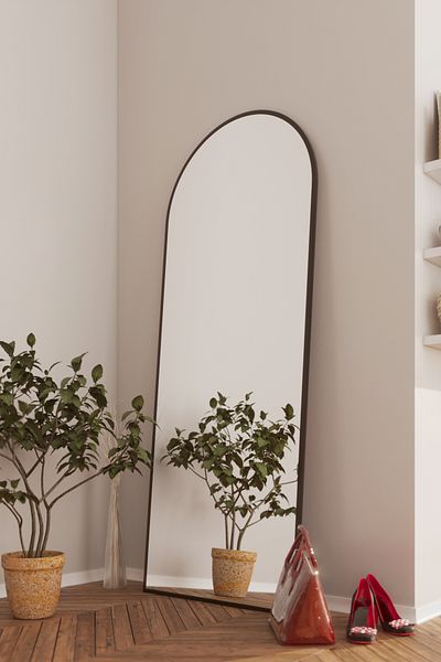 Marsah Home Oglinda De Perete Semiovala 180x70 Cm Negru