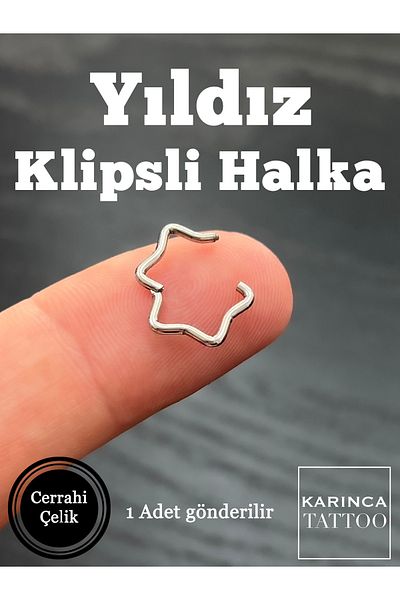 Karınca Piercing Clip on Star Ring Piercing Tragus Helix Conch Rook Nose Lip Septum Ear Helix Piercing Earring