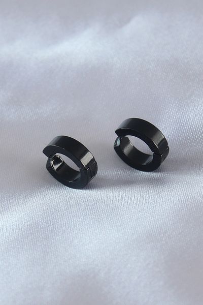 Skygo Steel Black Color Compression Men's Earrings - TJ-EKP279