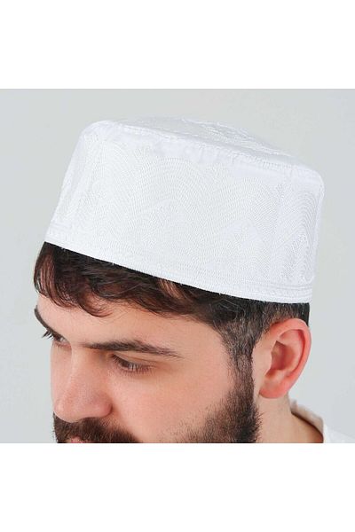 İkranur Mevlidhan Prayer Skull Topbaş Memory Embroidered White