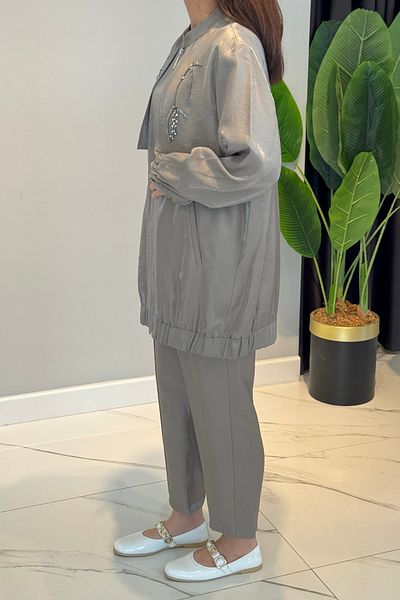 Nuss Pocket Detail Suit 1049 Gray