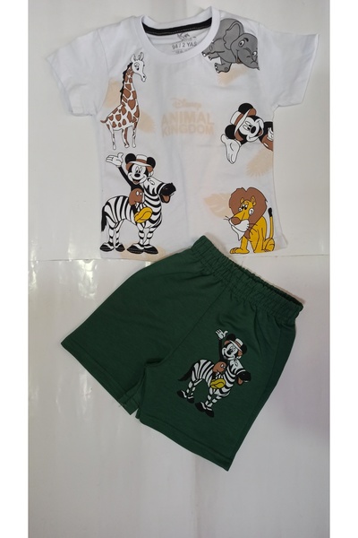 Cmk Kids Safari Themed Children's Summer Shorts Top and Bottom Set