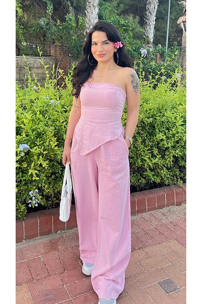 Butik Pink Washable Strapless Suit