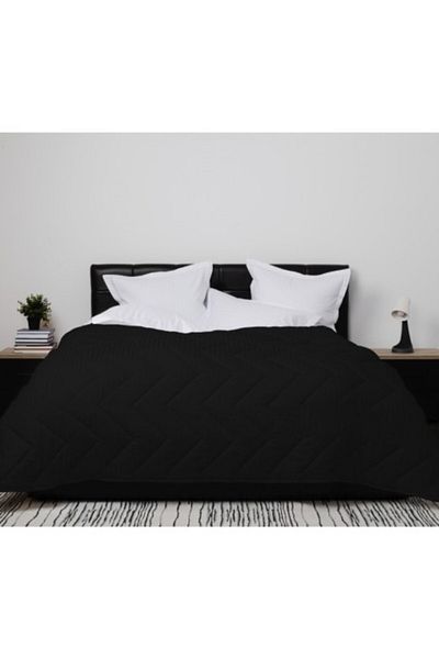 Pucioasa Pilota lana iarna cu fata bumbac (damasc) 200x215cm, Pucioasa, Negru