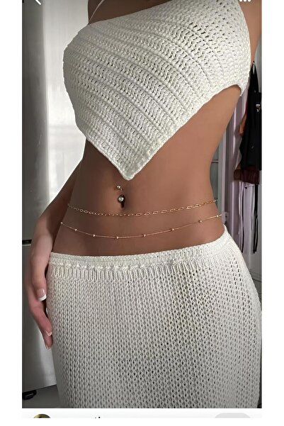 Fiamoss Altın Kaplama 2 Li Bel Zinciri