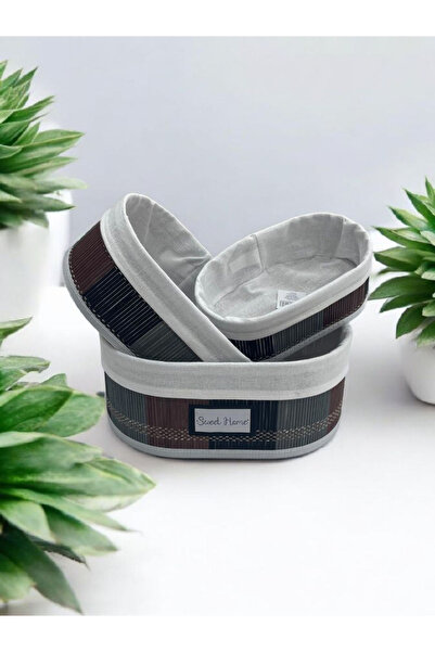 ALLEGRI Organizator oval din bambus, 3 bucăți, în carouri, pentru bucătărie, ...