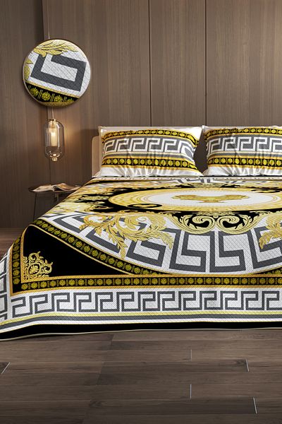 MonoHome 100% Cotton Double Bed Pique Set Bedspread Special Weave Medusa