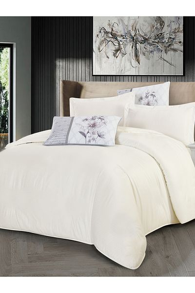 Donetella Duvet Cover Set 4-Pcs Single Size Striped Bed Set160 x 220 Cms Microfiber (Without Filler).