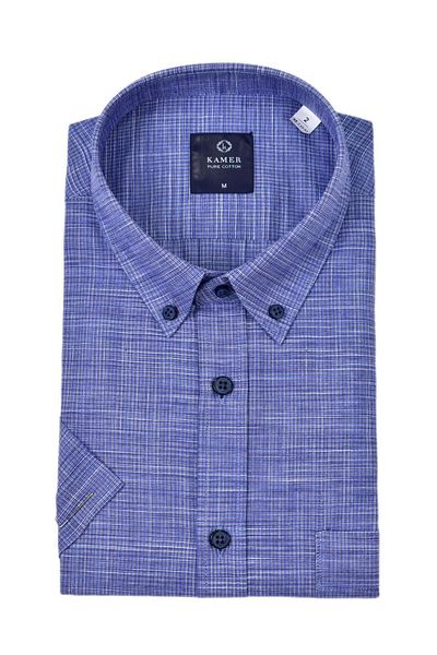 KAMER Men's Classic Piti Square Short Sleeve Shirt 9488 Bgl-St04570