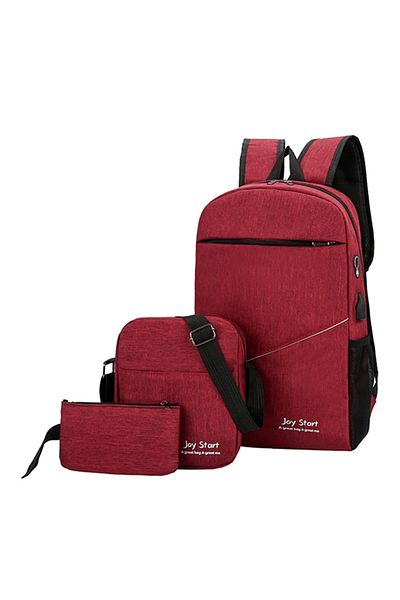 HALAMODO 3-Piece Composite Bag Set Red