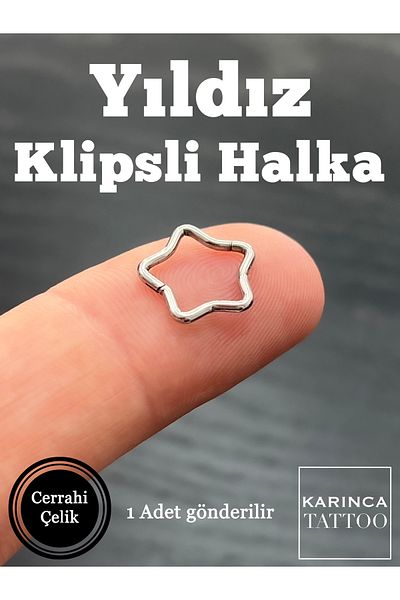 Karınca Piercing Clip on Star Ring Piercing Tragus Helix Conch Rook Nose Lip Septum Ear Helix Piercing Earring