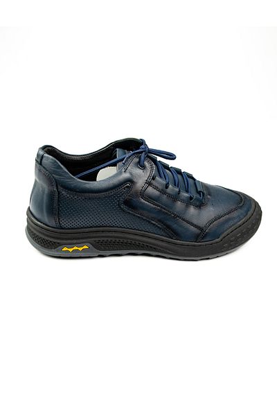 Nobel 4029 Navy Blue Skin Leather Men's Casual Shoes