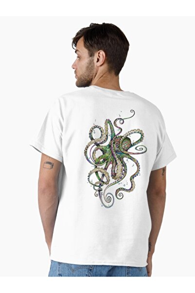 ship master Tricou unisex artistic Octopus cu imprimeu supradimensionat – Des...
