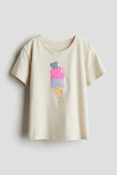 Zeyder Kids Girl's Embroidered Ice Cream T-Shirt