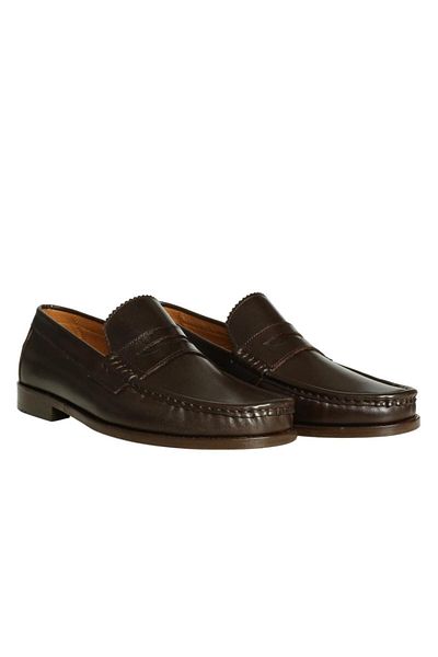 Platin Brown Leather Leather Men's Loafer
