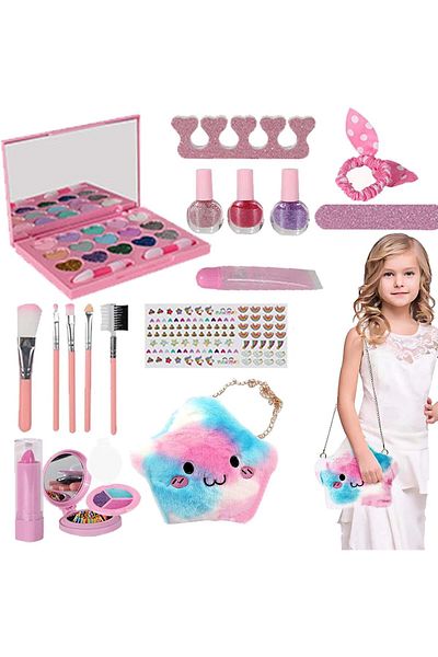 fulina Kids Makeup Set,Gentle and Non Irritating,Washable and Easy to Clean,Pretend Play Toys for Grils
