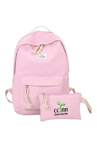 HALAMODO Printed Backpack With Pouch Pink