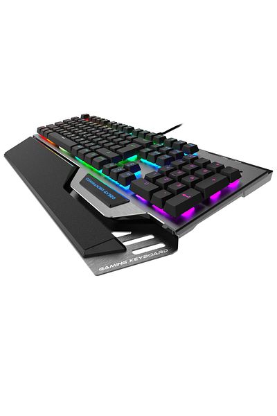 NEOSOR Mechanical Keyboard, RGB Lighting, Customizable, 16.8 Mil Colors, 104 Keys, USB 2.0, Dual USB Hub