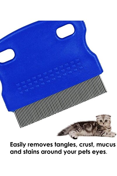 LA PERLA TECH مشط البراغيث للحيوانات الأليفة، مشط البراغيث الاحترافي المصنوع من الفولاذ المقاوم للصدأ بأسنان مستديرة كثيفة - متعدد الألوان