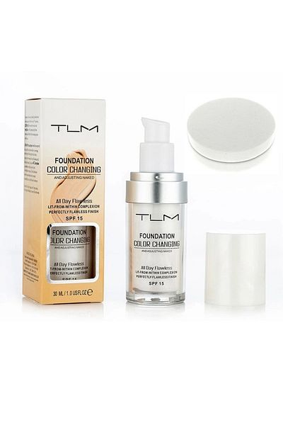 TLM Foundation, Color Changing, 30 Ml, With Makeup Sponge Gift Included
