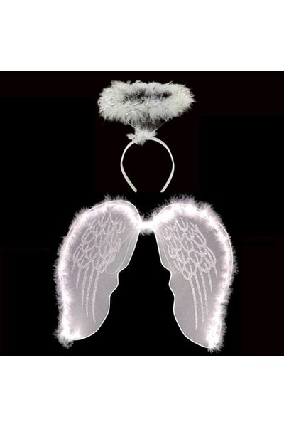 Emperium White Otrishi Lace Tulle Fairy Wing and Fairy Crown Set 45X40 cm (5122)