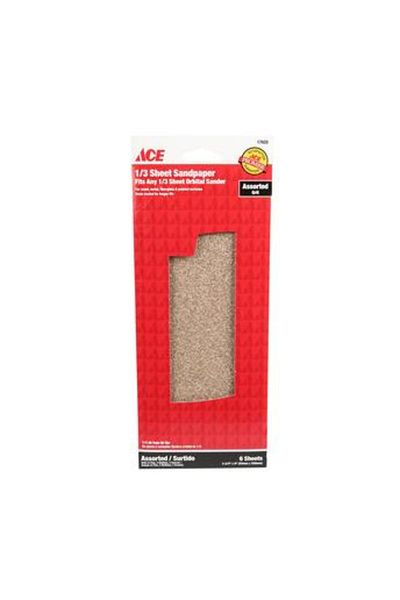 ACE 1/3 Sheet Sandpaper (6 Sheets, 229 x 93 mm)