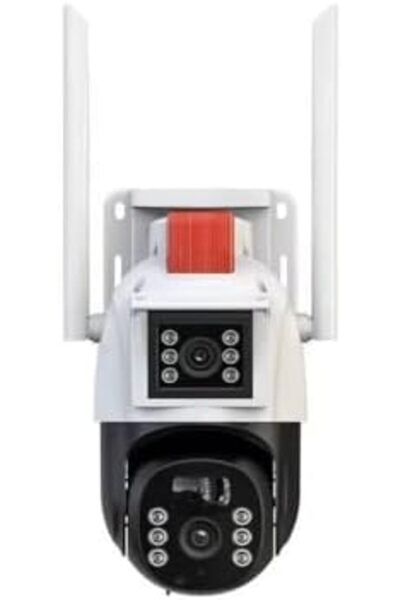 Generic Calus Solar-Powered Security Camera, Dual-Lens PTZ with 360° Coverage, Solar Panel Mount, Wireless