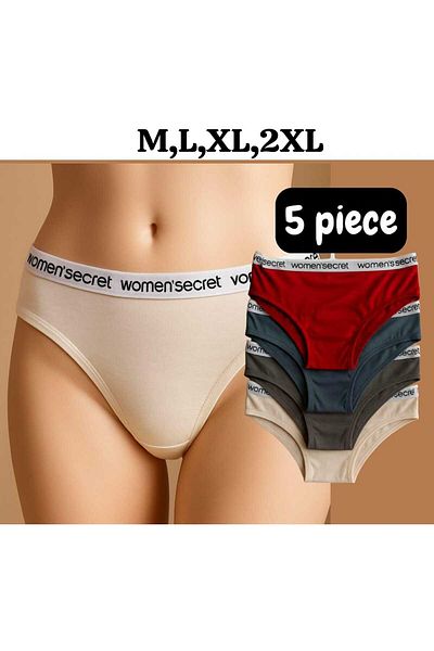 essentialneedsforall WOMEN SECRET MULTICOLORED PANTY'S 5 IN A PACK