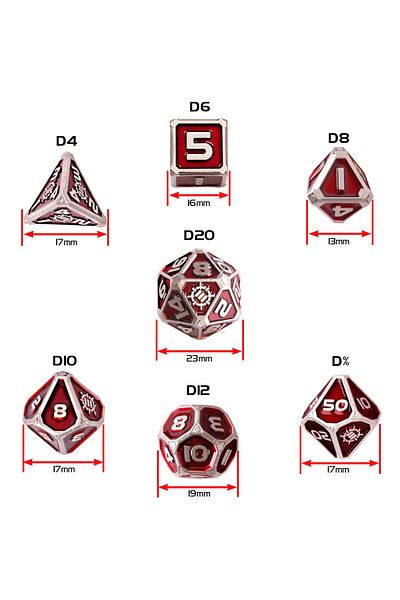 Enhance Collector's Edition Red DnD Metal Dice Set