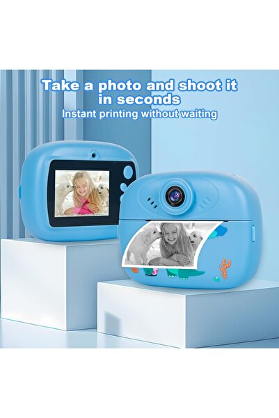 MACON PTUI Instant Camera for Kids - 1080P Kids Camera with 32GB SD Card, 3 Rolls of Printing Paper, 6 Col