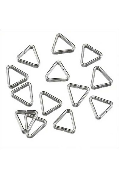 yiğit aksesuar 100Pcs Silver 10 mm Metal Triangle Buckle Connecting Piece Keychain & Jewelry Supplies