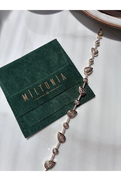 Miltonia Zircon Stone Drop Model Stylish Tarnish-Free Bracelet