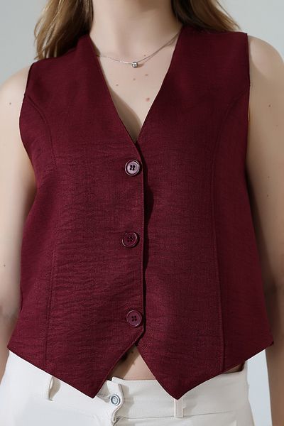 Butik Beyza Linen Lined Vest