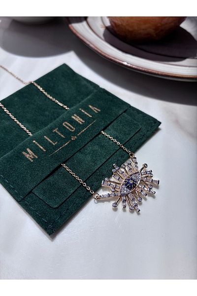 Miltonia Eye Zircon Stone Anti-Tarnish Necklace