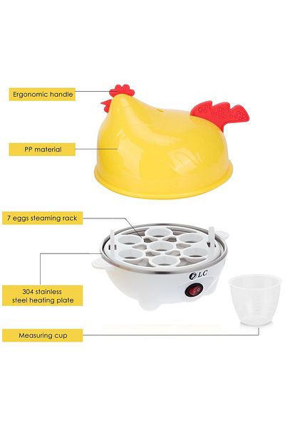 DLC Egg Steamer - Rapid Heating Electric Cooker with 7 Egg Capacity & Safety Design - DLC3117