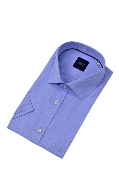 KAMER Men's Classic Dobby Short Sleeve Shirt 9408 Bgl-St04569