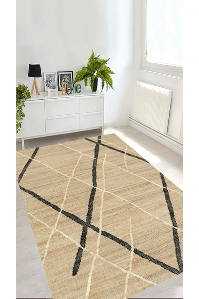 eco concept Dijital Baskı İskandinav Halı, Hasır Görünümlü Halı, Makinede Yık...