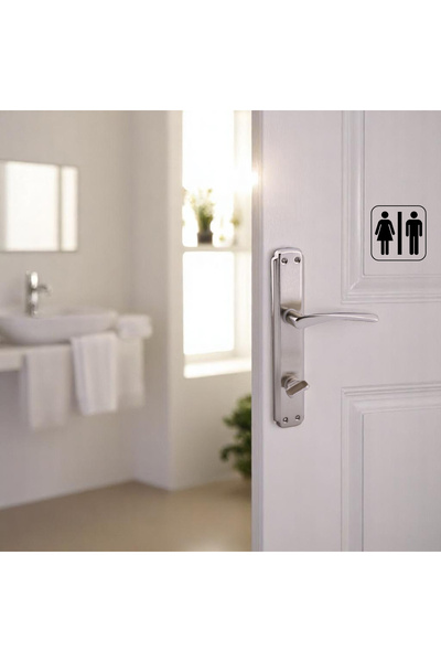 Badem10 Kumrucan (1 TAKIM) Nikel Inox Wc Banyo Kilitlenebilir Kapı Kolu Sağa Sola Uygun Ön Arka