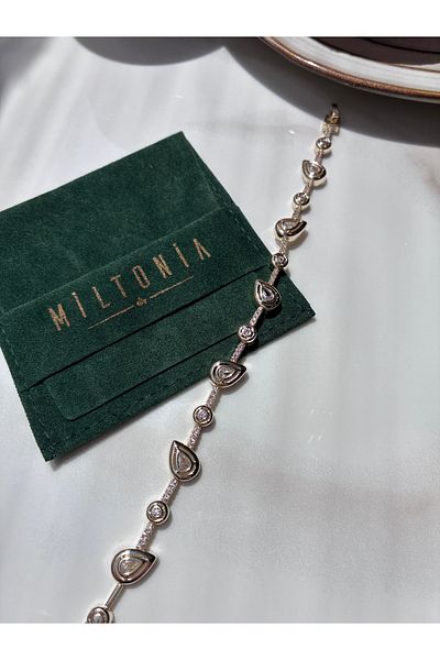 Miltonia Zircon Stone Drop Model Stylish Tarnish-Free Bracelet