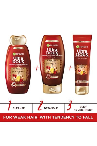 Garnier Ultra Doux Shampoo Healing Castor & Almond Oils 200 ml