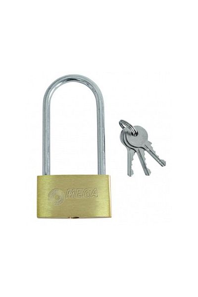 MEGA Narrow Brass Padlock With Long Rod 50Mm / Blister