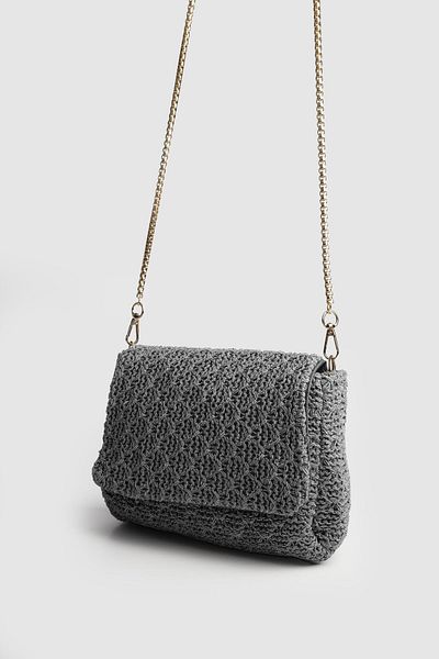 La La'Graccio Paris La'Graccio Paris Women's Festa Knitted Strap Bag Knitted Anthracite