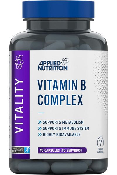 applied nutrition Vitamin B Complex B1, B2, B3, B5, B6, B12, Biotin&Folic Acid Immune 90 Caps