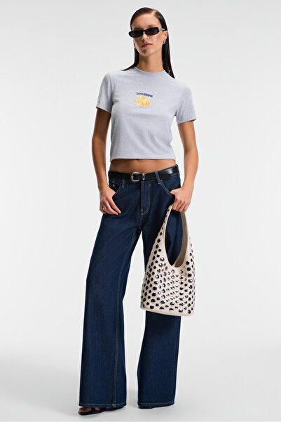 GRIMELANGE Elvera Women's 100% Cotton Comfort Fit Printed Short Sleeve Round Neck Grimelange T-Shirt